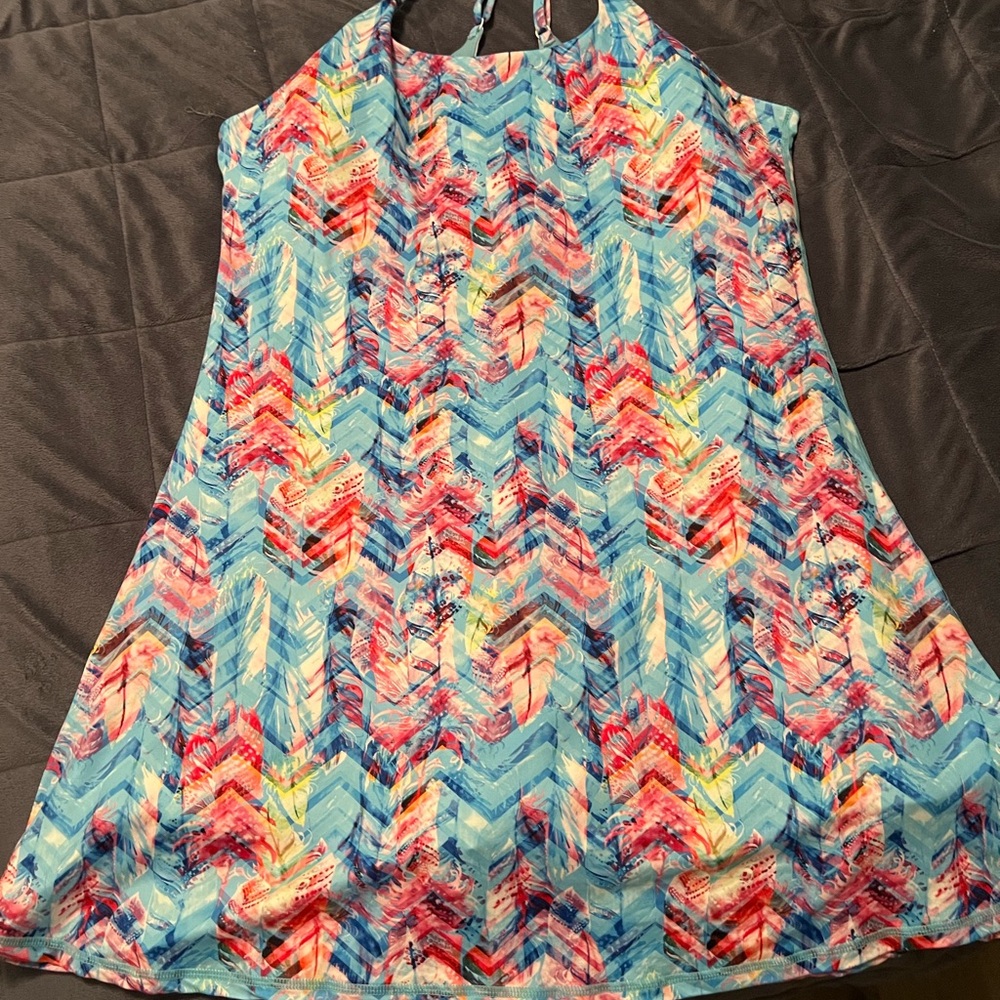 Colorful Chevron Pattern Dress - Picture 2 of 3